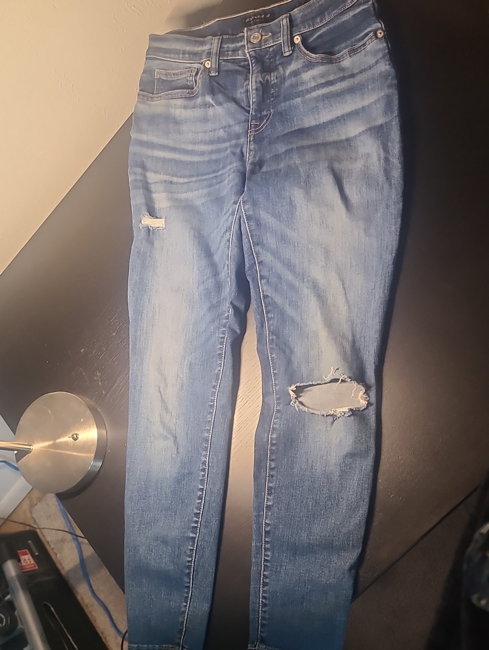 Lucky Brand Unisex Mid Wash Blue Distressed Jeans